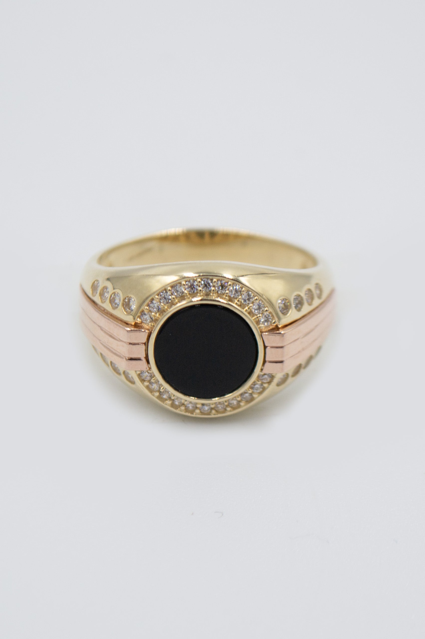 ANILLO PIEDRA ONIX CON BRILLANTES