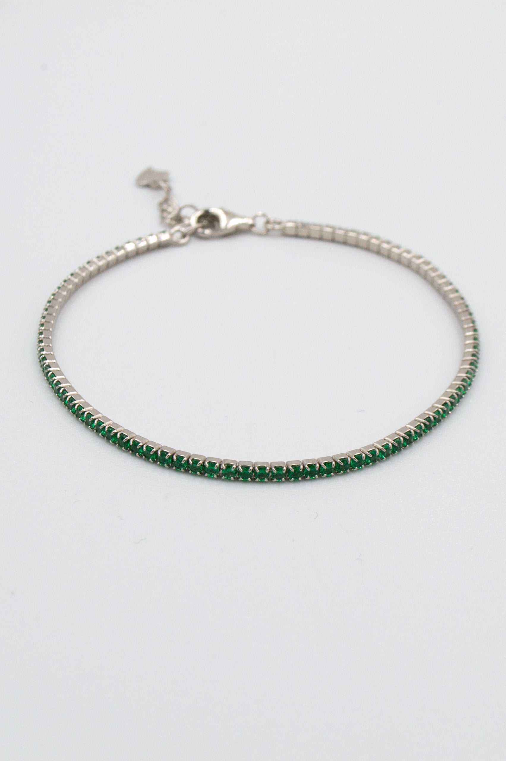 PULSERA TENIS PIEDRAS VERDES CHICAS
