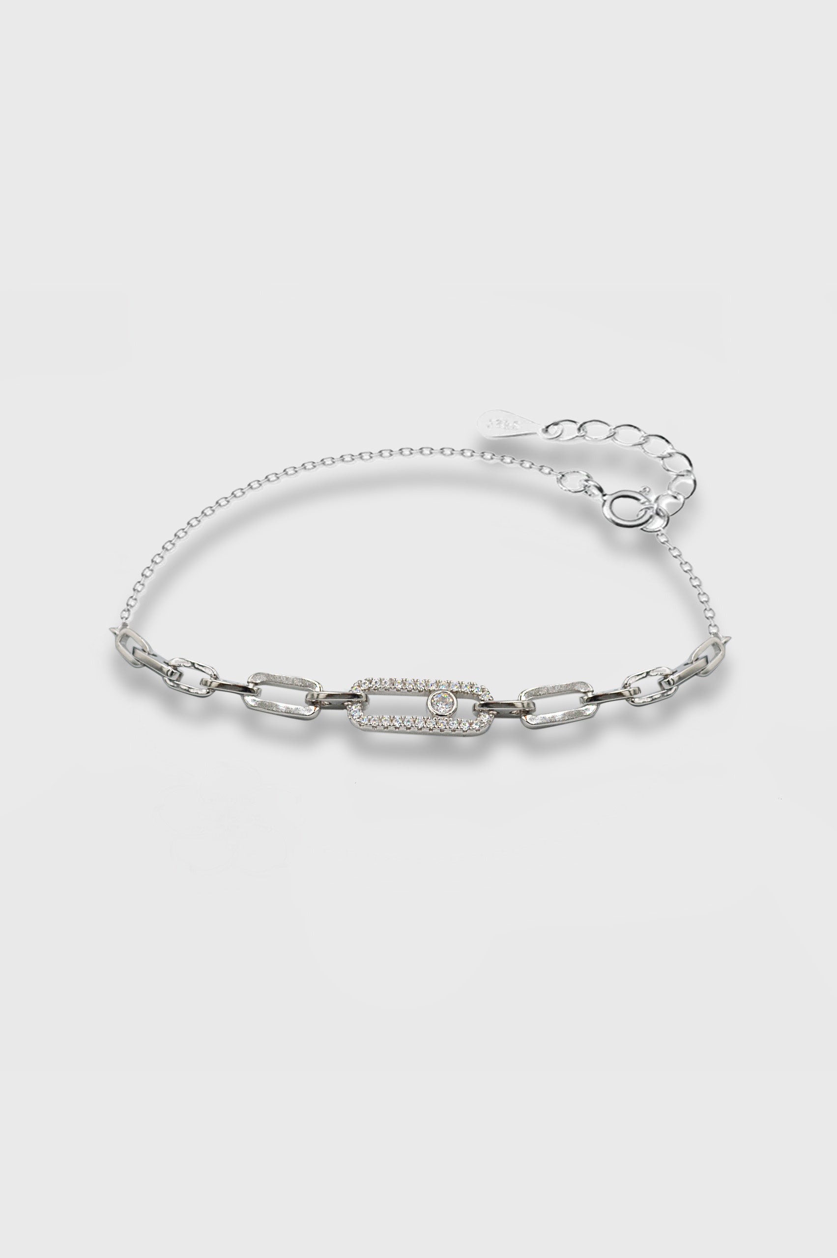 PULSERA RECTANGULOS CON CONTORNO DE PIEDRAS EN MEDIO