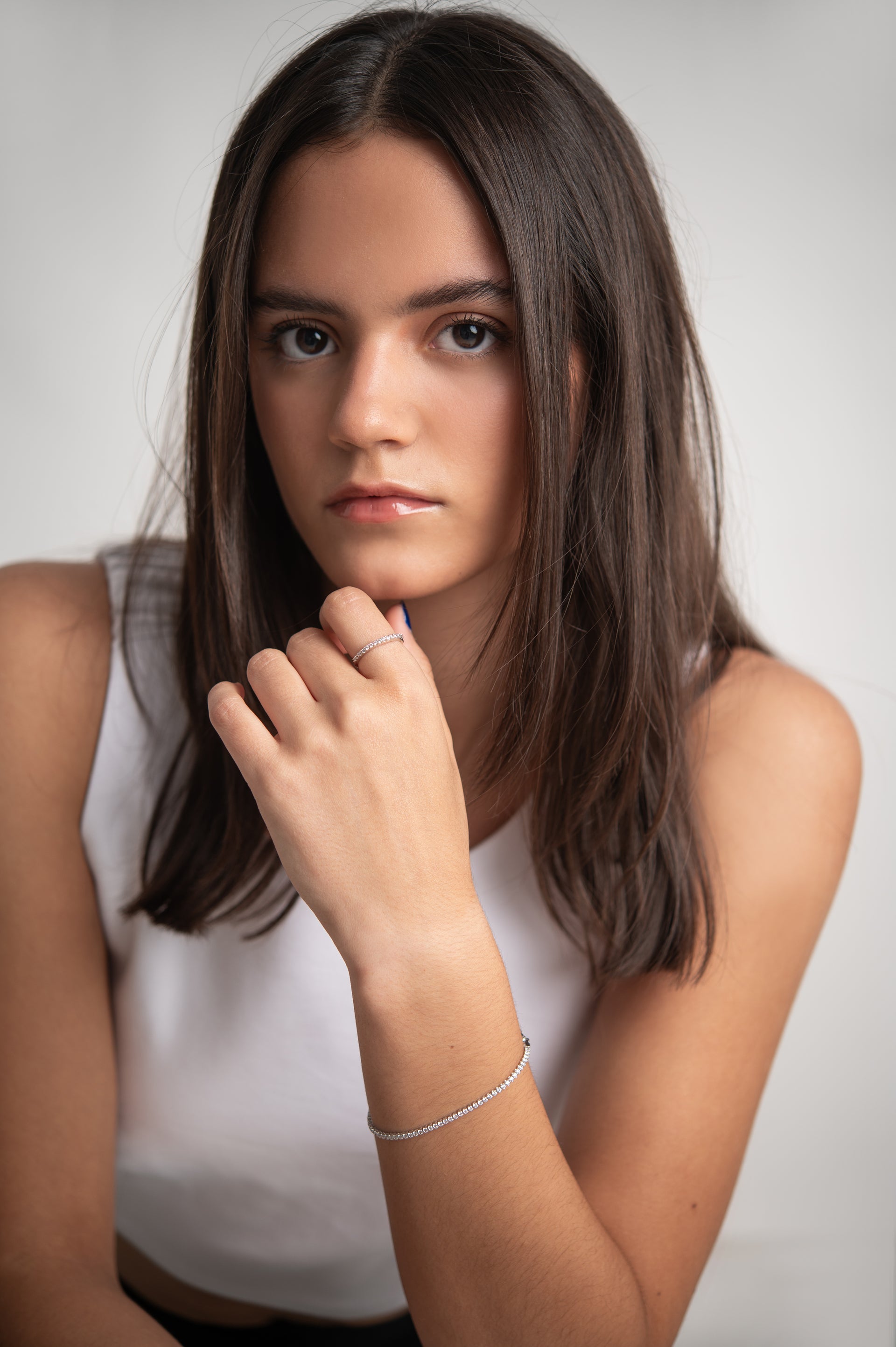 PULSERA TENIS ORO BLANCO