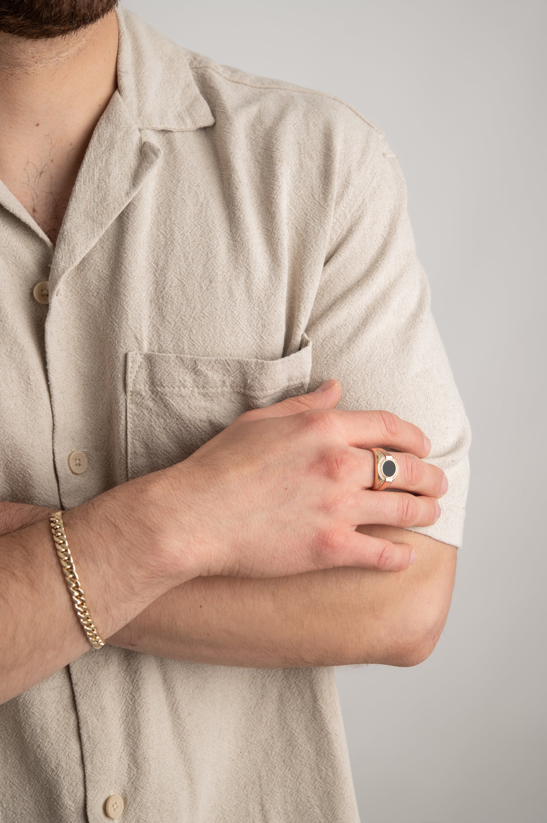 ANILLO PIEDRA ONIX CON BRILLANTES