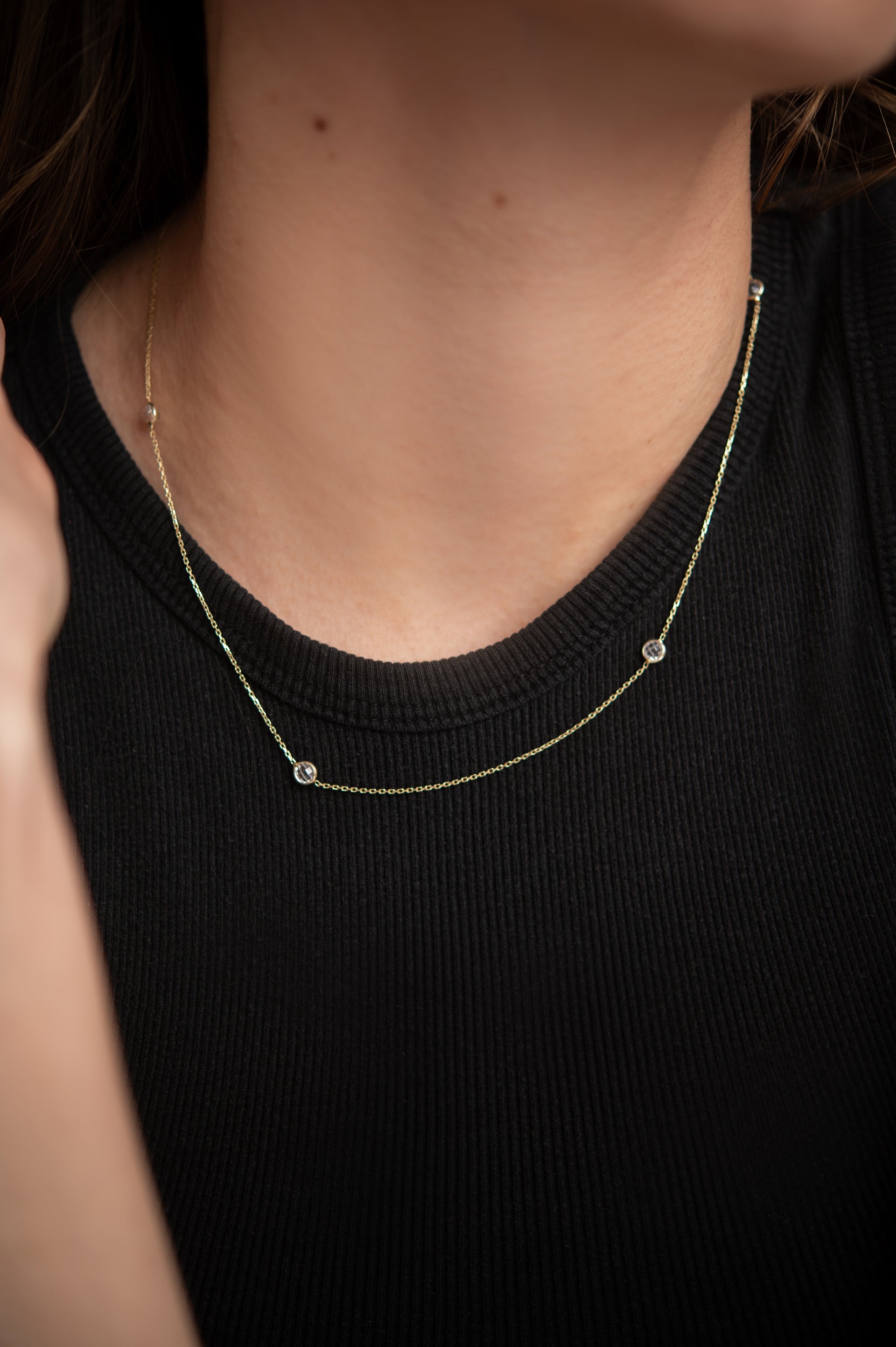CADENA CON CIRCONIAS BICELADAS