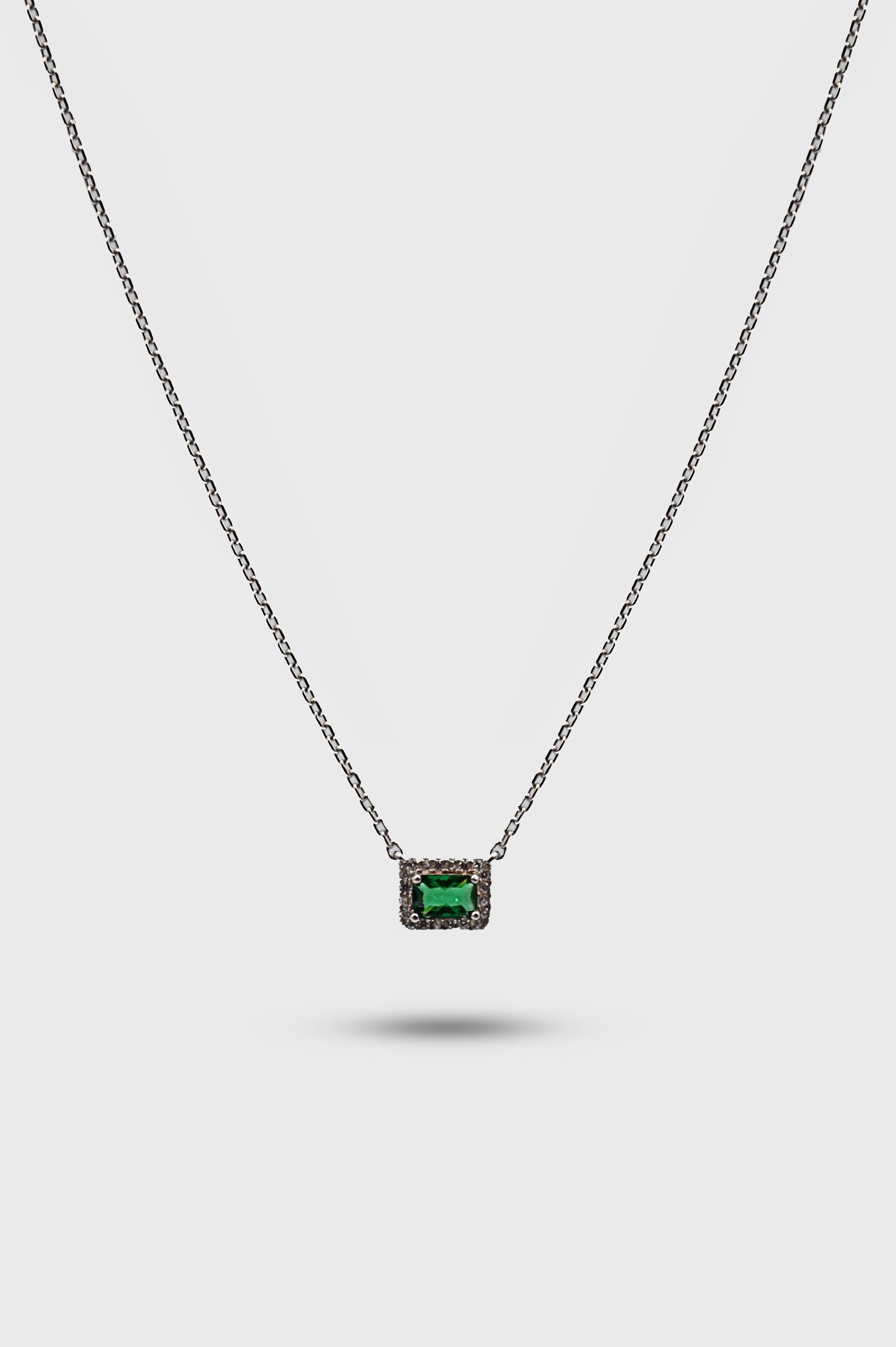 COLLAR PIEDRA RECTANGULAR VERDE